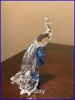 Swarovski Crystal 2015 SCS White Peacock Blue Flowers #5063695