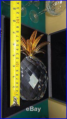 Swarovski Crystal 7507 Nr 260 Giant Pineapple Gold Leaf 010116 Retired 2008 Mib