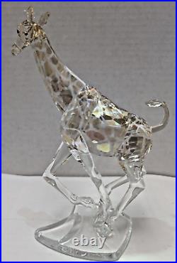 Swarovski Crystal Amber Giraffe Figurine In Original Box With CoA