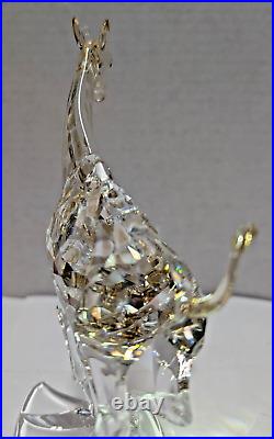 Swarovski Crystal Amber Giraffe Figurine In Original Box With CoA