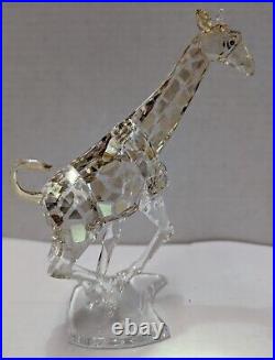 Swarovski Crystal Amber Giraffe Figurine In Original Box With CoA