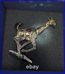 Swarovski Crystal Amber Giraffe Figurine In Original Box With CoA