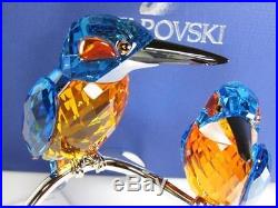 Swarovski Crystal BIRDS Figurine KINGFISHERS Blue Turquoise #5155669 Box New