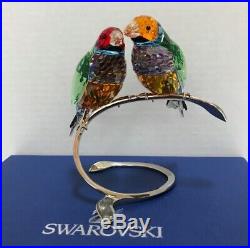 Swarovski Crystal Birds Figurine Gouldin Finches Peridot #1141675 Mint