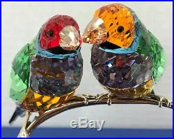 Swarovski Crystal Birds Figurine Gouldin Finches Peridot #1141675 Mint