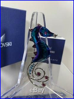 Swarovski Crystal Celaya Seahorse Pin Broach Blue 659349 MIB WithCOA