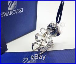 Swarovski Crystal Christmas Ornament Kris Bear On Sleigh 718990 MIB WithCOA
