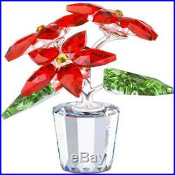 Swarovski Crystal Christmas Poinsettia Red Flower #905209 New