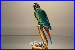 Swarovski Crystal Chrome Green Macaw Birds of Paradise 685824 Large Figure MIB