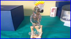 Swarovski Crystal Cockatoo Object Paradise Bird Perched Figurine In Original Box