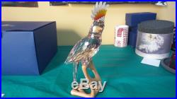 Swarovski Crystal Cockatoo Object Paradise Bird Perched Figurine In Original Box