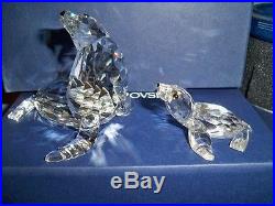 Swarovski Crystal Combo Mother & Baby Sea Lion 679592 & 221120 Retired Bnib Coa