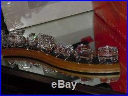 Swarovski Crystal Complete Train Set with Wooden Track 7 pieces RETIRED