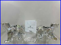 Swarovski Crystal Figure Polar Bear Cubs Crystal Moonlight 1079156 MIB WithCOA