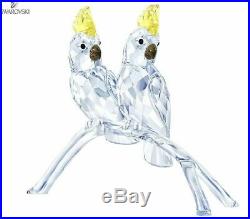 Swarovski Crystal Figurine COCKATOOS PAIR BIRDS ON TREE BRANCH 5135939 NEW MIB