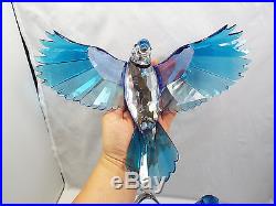Swarovski Crystal Figurine Large Blue Jay Birds on Branch #1176149, with box