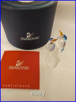 Swarovski Crystal Figurine MALACHITE KINGFISHERS Blue Birds 623323 BOX COA