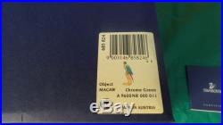 Swarovski Crystal Figurine Macaw Paradise Bird Chrome Green Mint In Original Box
