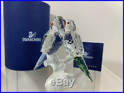 Swarovski Crystal Figurine Pair Of Budgies 7621 000 012 / 680627 MIB WithCOA