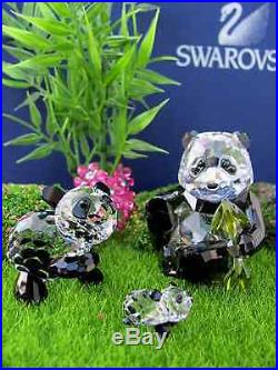 Swarovski Crystal Figurine Panda Family set BOXES/COAS