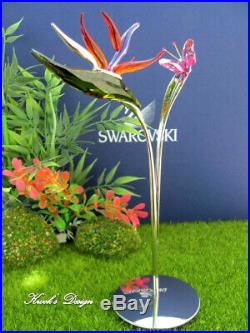 Swarovski Crystal Figurine Paradise Bird flower & Rose Butterfly Box/Booklet CT