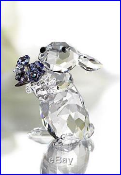 Swarovski Crystal Figurine RABBIT WITH FLOWERS FORGET-ME-NOT #1142953