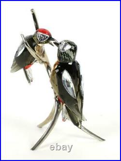 Swarovski Crystal Figurine SCS Birds Woodpeckers Black Diamond 957562 MIB
