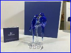 Swarovski Crystal Figurine SCS Blue Pair Of Hyacinth Macaws 5004730 MIB WithCOA
