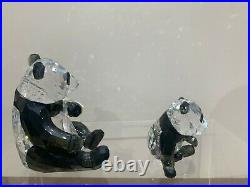 Swarovski Crystal Figurine SCS Pandas Mother And Baby Black And White MIB WithCOA