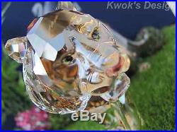 Swarovski Crystal Figurine SCS Tiger Family 3 Pcs. Set & Green Plaque BOX/COA