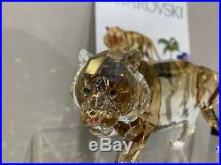 Swarovski Crystal Figurine SCS Tiger Standing Brown MIB WithCOA