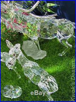 Swarovski Crystal Figurine Stag Doe Deer, Reindeer & Fawns on set/ BOXES/COAS