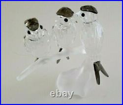 Swarovski Crystal Figurine Swallows Birds Sitting on Branch