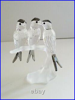 Swarovski Crystal Figurine Swallows Birds Sitting on Branch