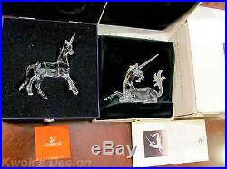 Swarovski Crystal Figurine Unicorns collection on set /BOXES/COAS