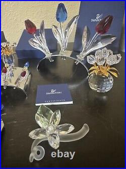 Swarovski Crystal Figurines 7pc Flower collection (NEW)