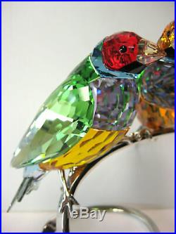 Swarovski Crystal Gouldian Finches Peridot Figurine #1141675 MINT