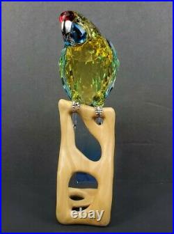 Swarovski Crystal Green Rosella, Jonquil Parrot Bird Figurine #901601 Orig Box