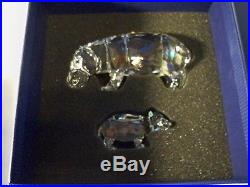 Swarovski Crystal Hippo Mother With Baby 5135920 Bnib