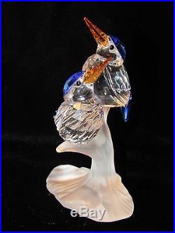 Swarovski Crystal Kingfisher Malachite Bird Couple RetiredMint623323