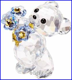 Swarovski Crystal Kris Bear Forget Me Not #5427993 Brand Nib Flowers Save$ F/s