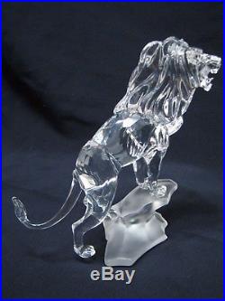 Swarovski Crystal Lion Figure King of the Jungle Leo withBox Roaring Figurine