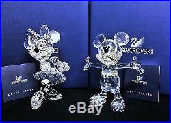 Swarovski Crystal Mickey and Minnie Mouse Figurines New in box Retired 2008