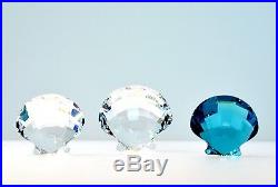 Swarovski Crystal Miniature Scallop Shells Blue Sea Shell Brand New in Box