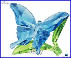 Swarovski Crystal Mint Butterfly On Leaves Signed Rare 5136834 Mint In Box