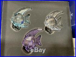 Swarovski Crystal Mint Figurine Fish Set of 3 9400 000 267 / 1043243 MIB WithCOA