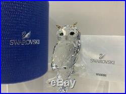 Swarovski Crystal Mint Figurine Owl On A Branch Clear 5043988 MIB