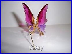 Swarovski Crystal Paradise Astara Fuchsia Butterfly Brooch Retired 250490 Mib Co