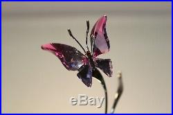 Swarovski Crystal Paradise Butterfly Amara Fuchsia Rain # 861937 Mint In Box