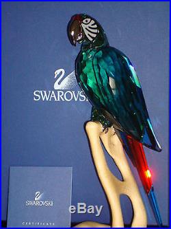 Swarovski Crystal Paradise Macaw Bird Object RETIRED MINT Parrot Figurine 685824